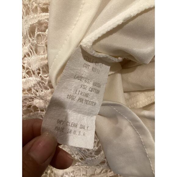 Vintage Cachet by Bari Protas Fringe Lace crochet Short Sleeve flapper Dress 5/6 - Picture 10 of 12